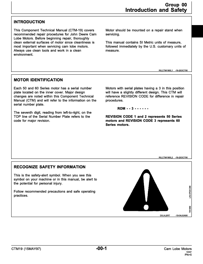 John Deere Cam Lobe Motor CTM19 Complete Technical Service Guide