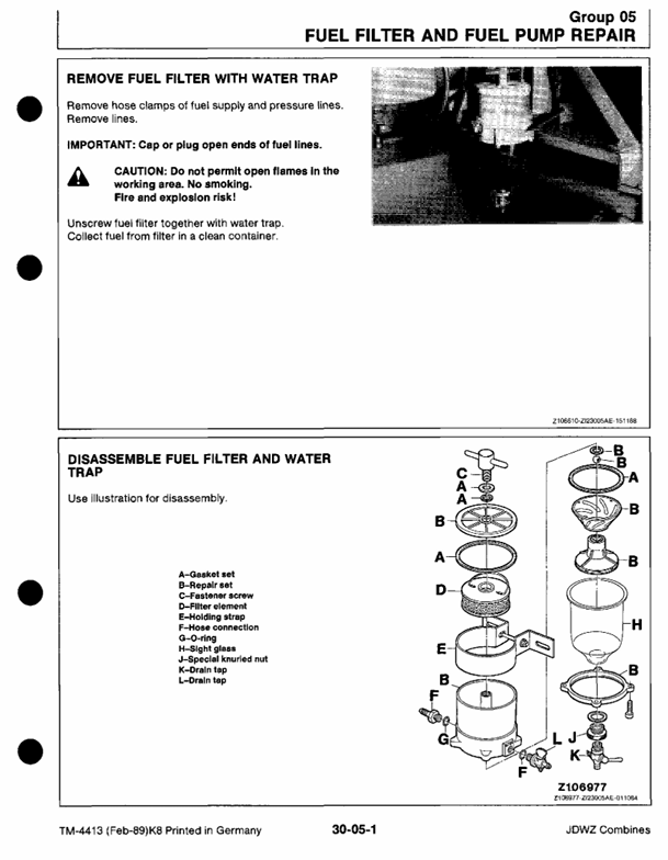 John Deere Combine 1032, 1042, 1052, 1055 Workshop and Repair Manual TM4413