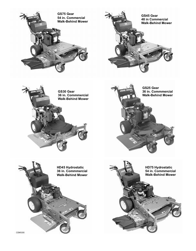 John Deere Commercial Walk-Behind Mower Repair Manual TM1598 GS Series