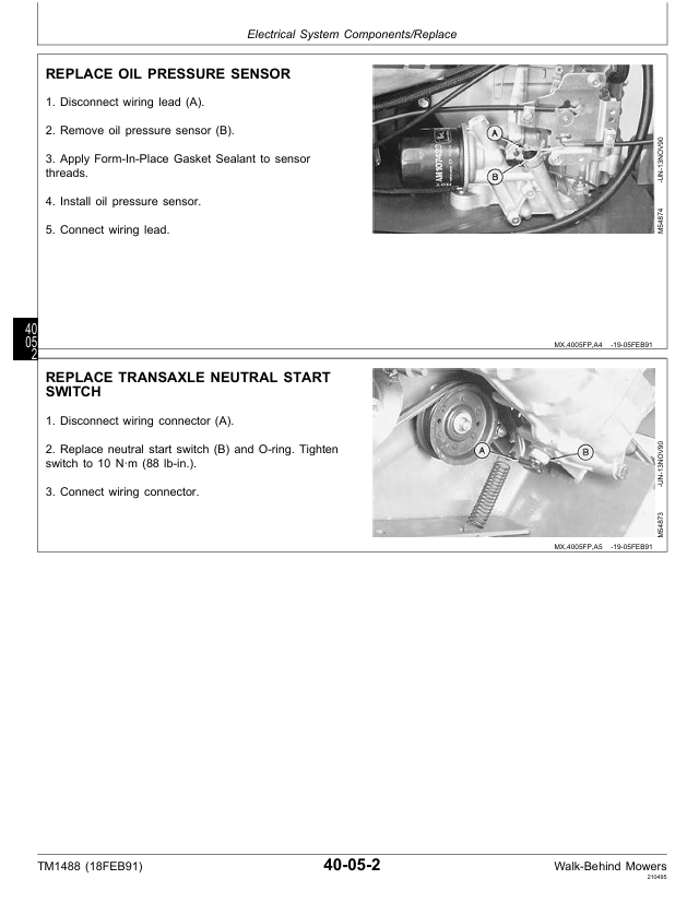 John Deere Commercial Walk-Behind Mower TM1488 Technical Service Manual