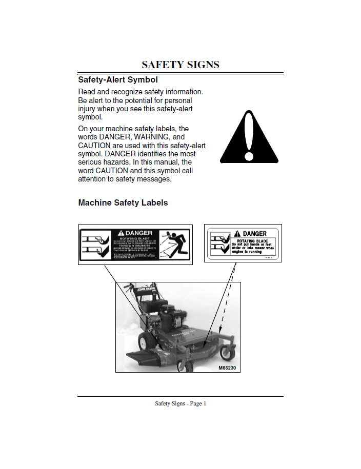 John Deere Commercial Walk Behind Mower Owner’s Manual PDF OMM124655