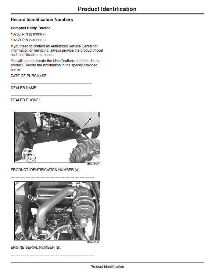 John Deere Compact Tractor 1023E 1026R User Manual Download PDF Guide