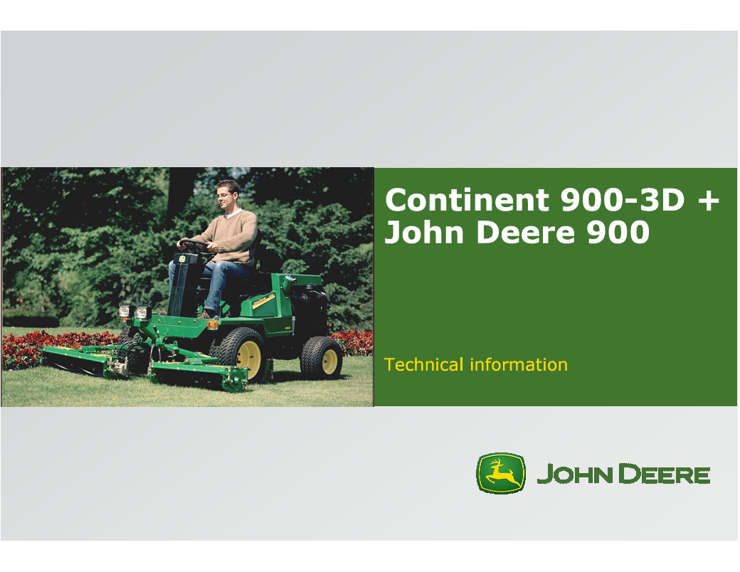 John Deere Continent 900-3D, 900 Technical Information Manual PDF