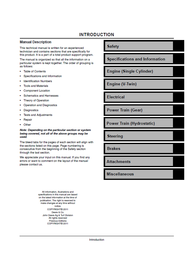 John Deere D Series D100 D110 D170 Service Manual TM113219