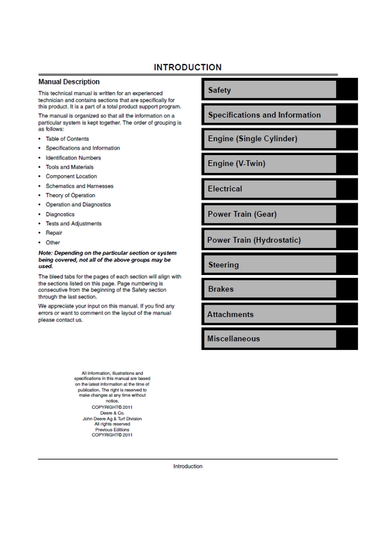 John Deere D Series D100 D110 D170 Service Manual TM113219