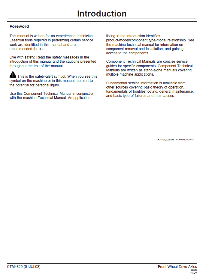 John Deere Front-Wheel Drive Axles Component Technical Manual CTM4820