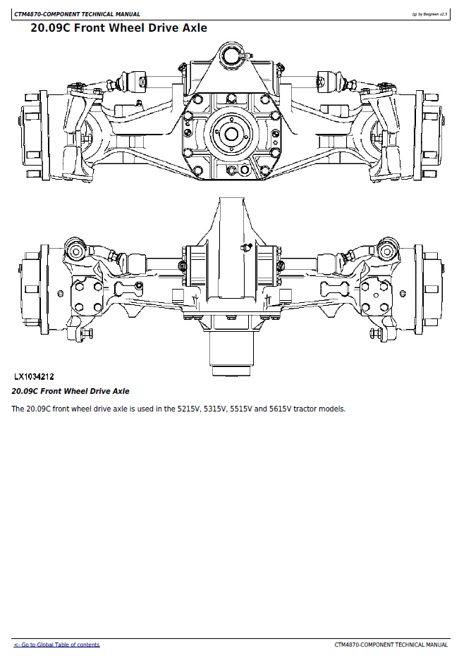 John Deere Front Axle Series CTM4870 Component Repair Manual