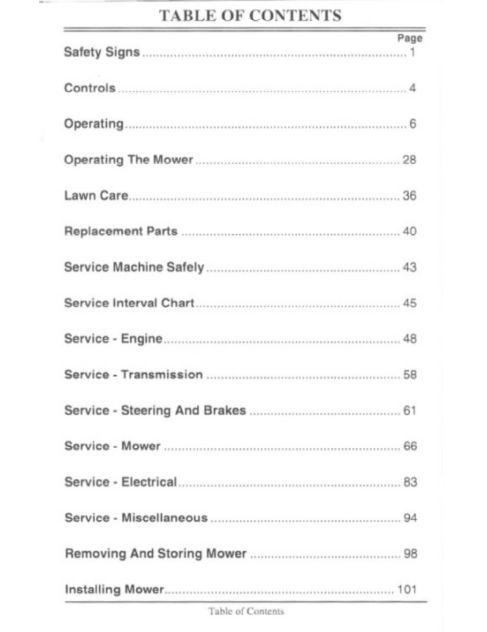John Deere Front Mower F510 F525 User Manual Download PDF