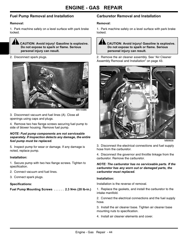 John Deere G100/G110 Garden Tractor Workshop & Maintenance Manual