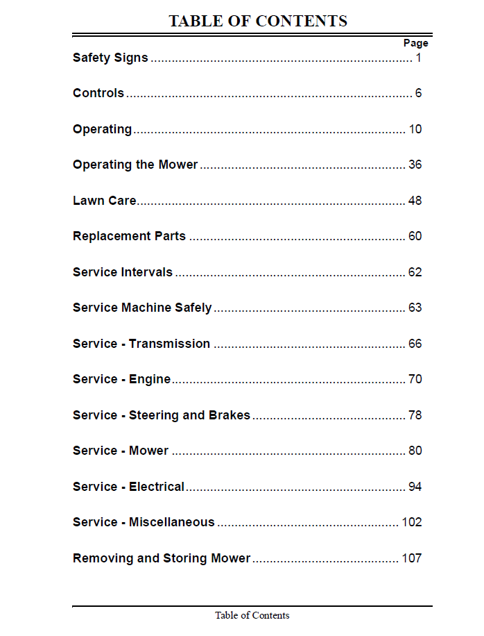 John Deere GT242 GT262 GT275 Garden Tractor User Manual Download PDF