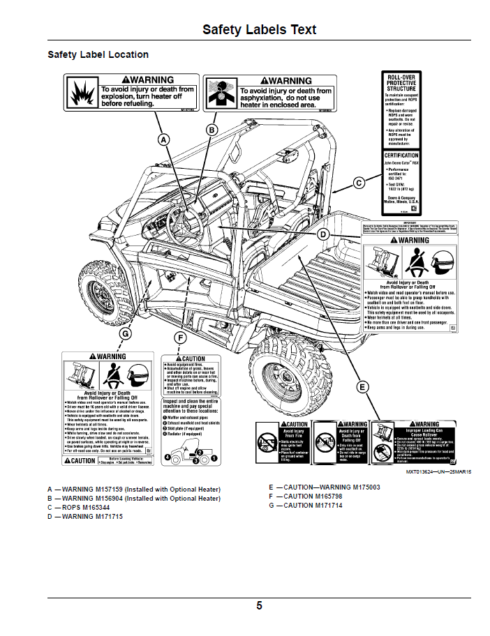 John Deere Gator RSX860i OMM176282 User and Maintenance Manual