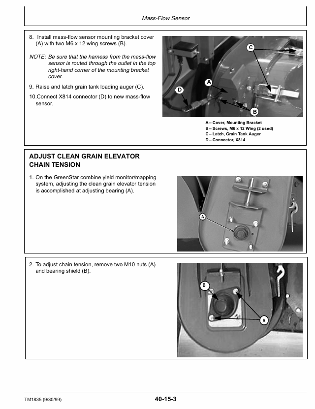 John Deere GreenStar Yield Monitor TM1835 Service and Repair Manual