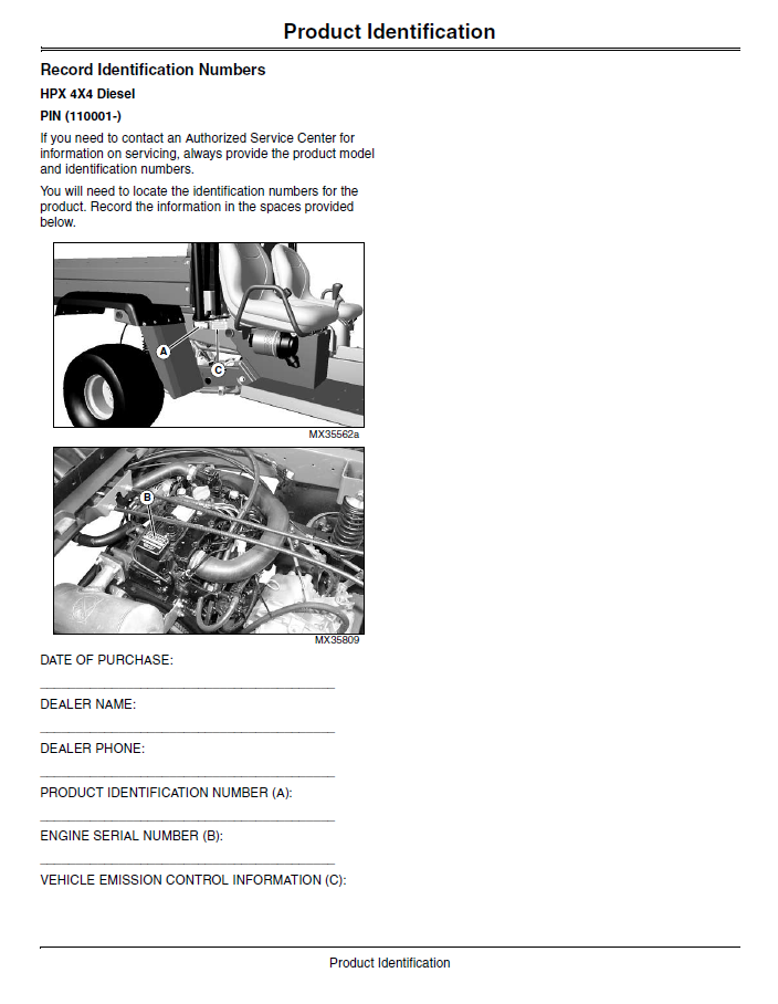 John Deere HPX 4x4 Diesel Gator UTV Owner Guide Manual Download