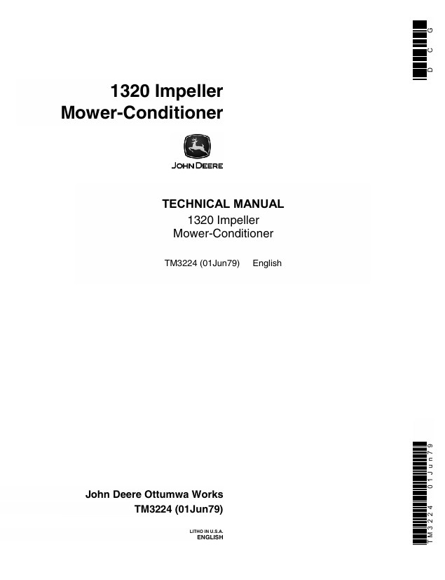 John Deere Impeller 1320 Mower-Conditioner Technical Manual TM3224