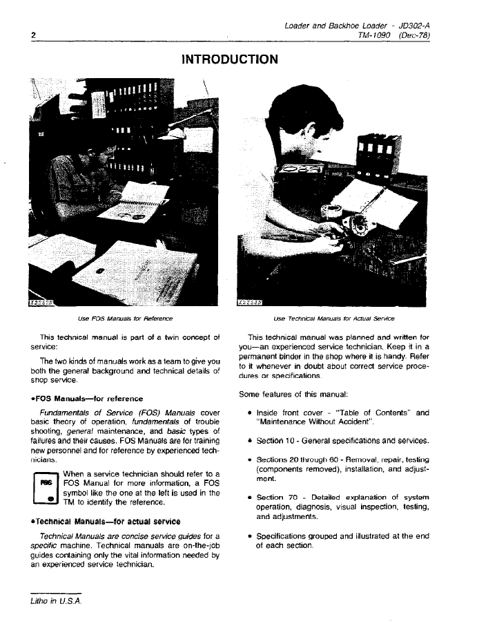 John Deere JD302-A Backhoe Loader Repair & Maintenance Manual