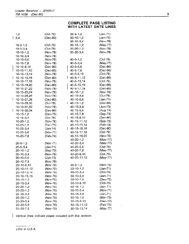 John Deere JD500-C Backhoe Loader Maintenance Manual – TM1038
