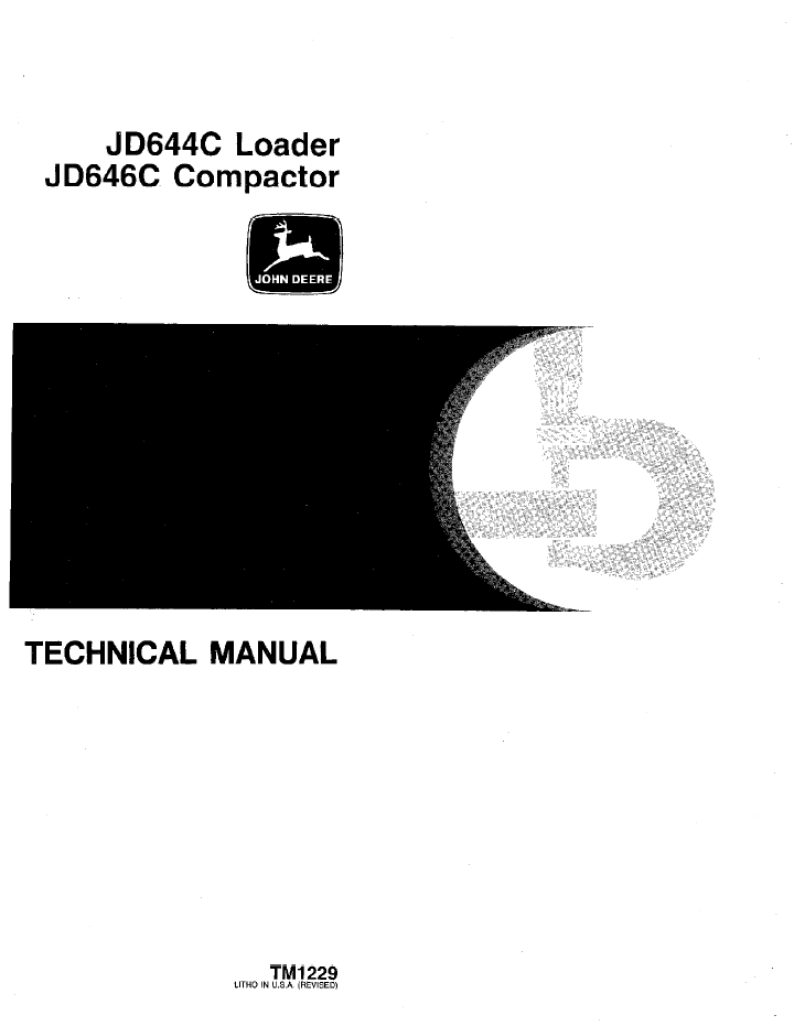 John Deere JD644C JD646C Compactor Technical Service Manual TM1229