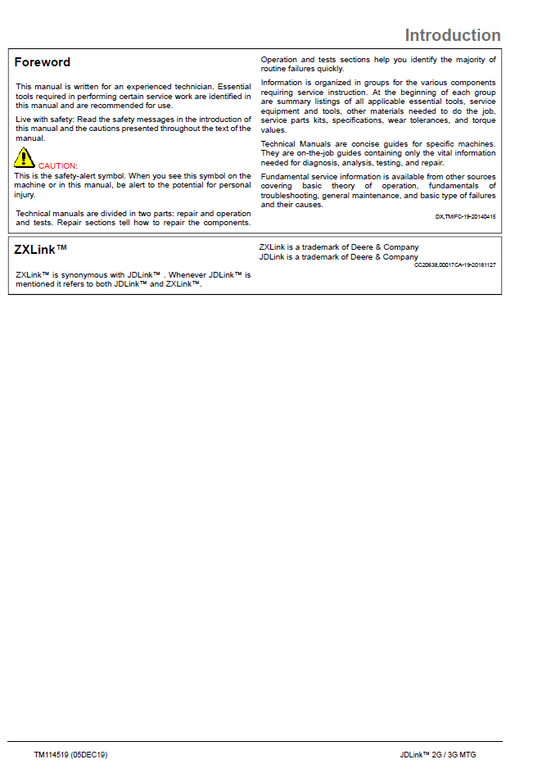 John Deere JDLink MTG Telematics Diagnostic & Service Manual