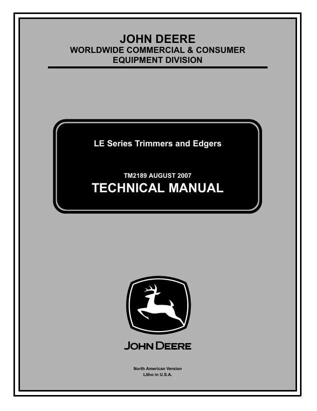 John Deere LE Series Trimmer & Edger Technical Manual TM2189