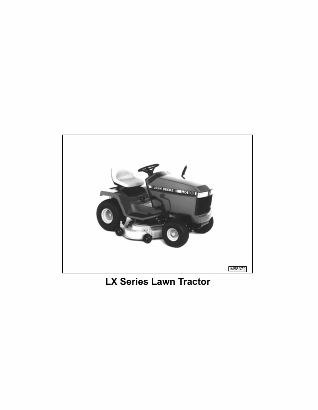 John Deere LX Series Lawn Tractor Repair & Service Manual TM1492