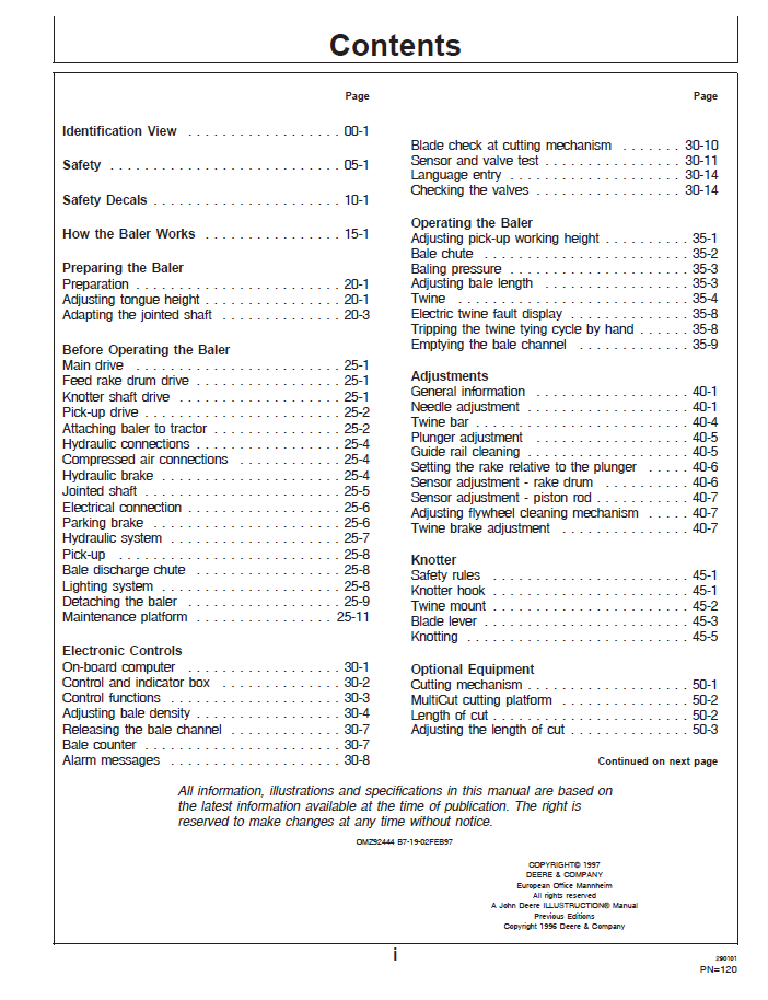 John Deere Large Square Baler 680 690 MultiCut User Manual PDF