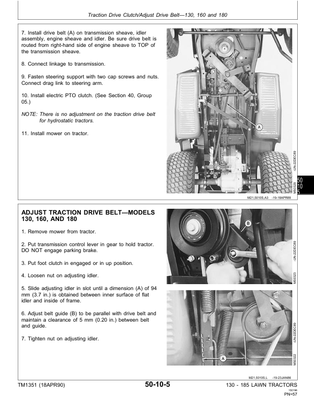 John Deere Lawn Tractor TM1351 Technical Manual PDF Download