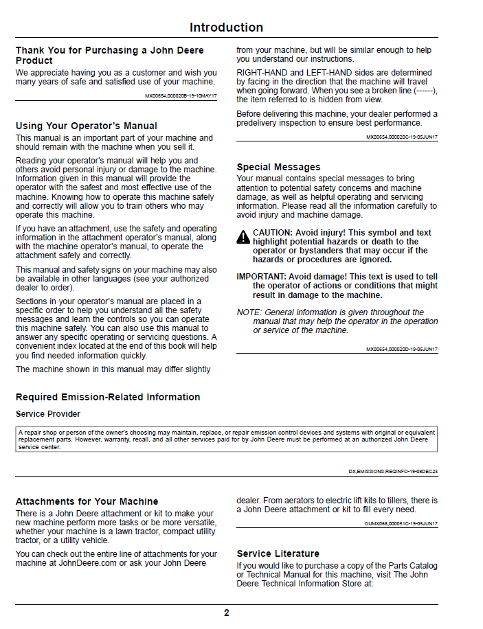 John Deere Material Collection System OMTCU24344 Operator Manual (Blower & Bagger)