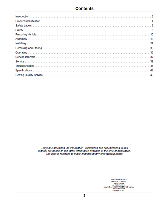 John Deere Material Collection System OMTCU33004 User Guide