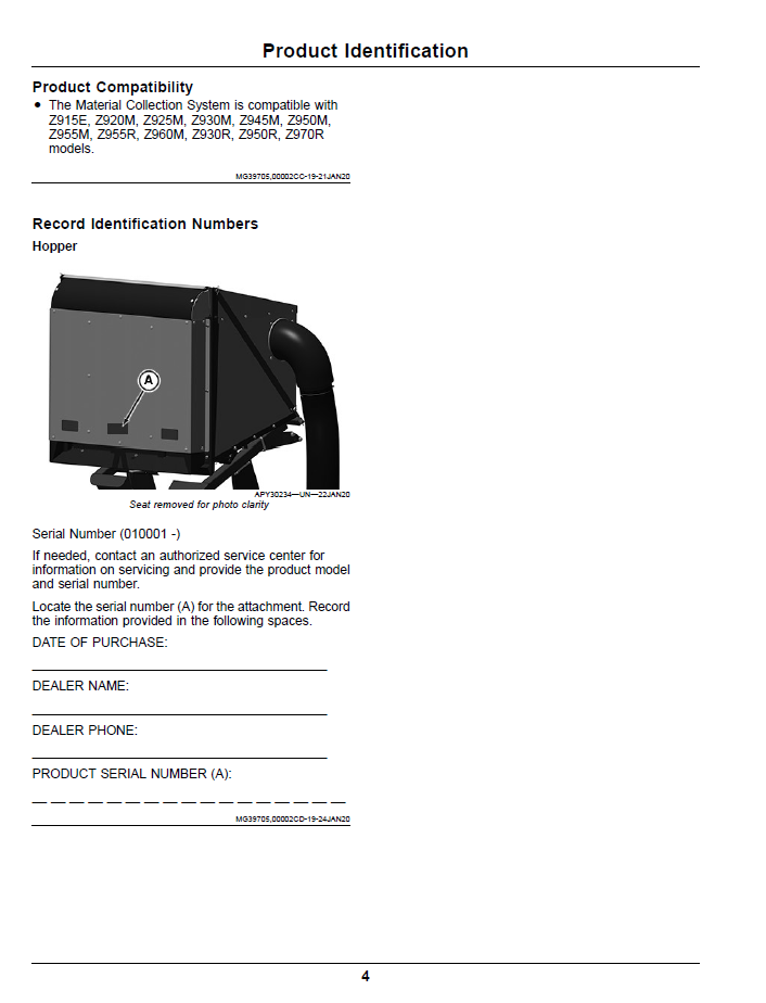 John Deere Material Collection System OMUC30934E Owner Manual