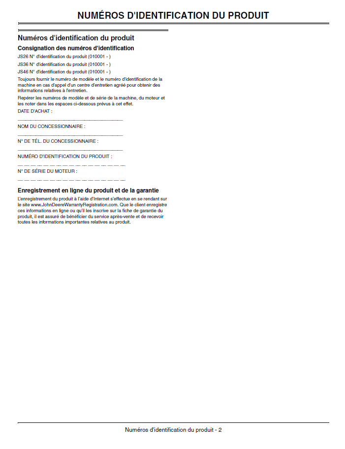 John Deere MowMentum™ JS26 JS36 JS46 Lawn Mower Operation Guide PDF