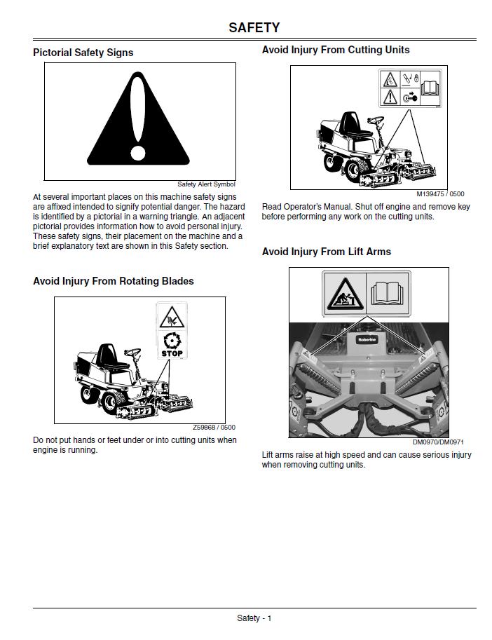 John Deere OMDMU210240 500 Commercial Mower Operator Handbook