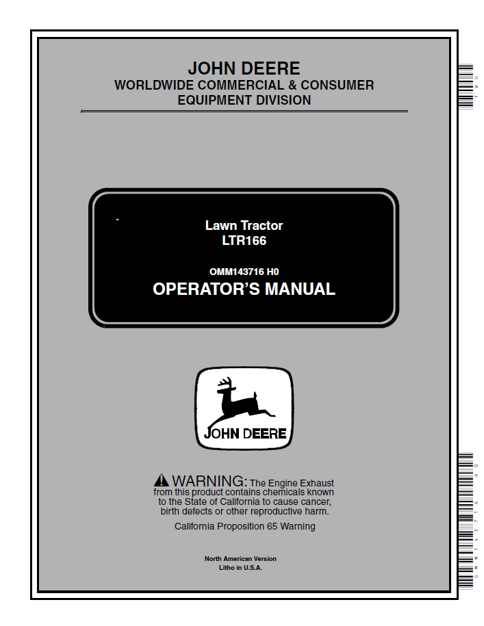 John Deere OMM143716 LTR166 Lawn Tractor Technical Manual PDF