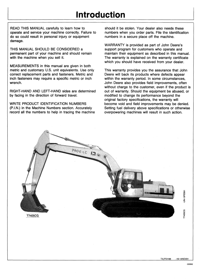 John Deere OMT146128 Manual for 790E-LC Hydraulic Excavator