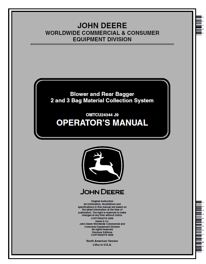 John Deere OMTCU24344 Manual: Blower & Material Collection