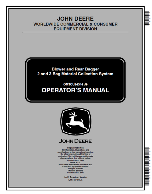 John Deere OMTCU24344 Manual: Blower & Material Collection
