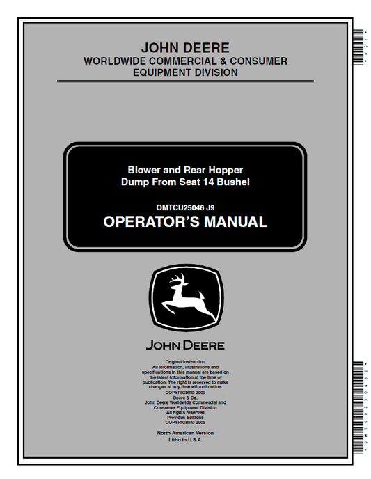 John Deere OMTCU25046 14-Bushel Blower System Operator Guide