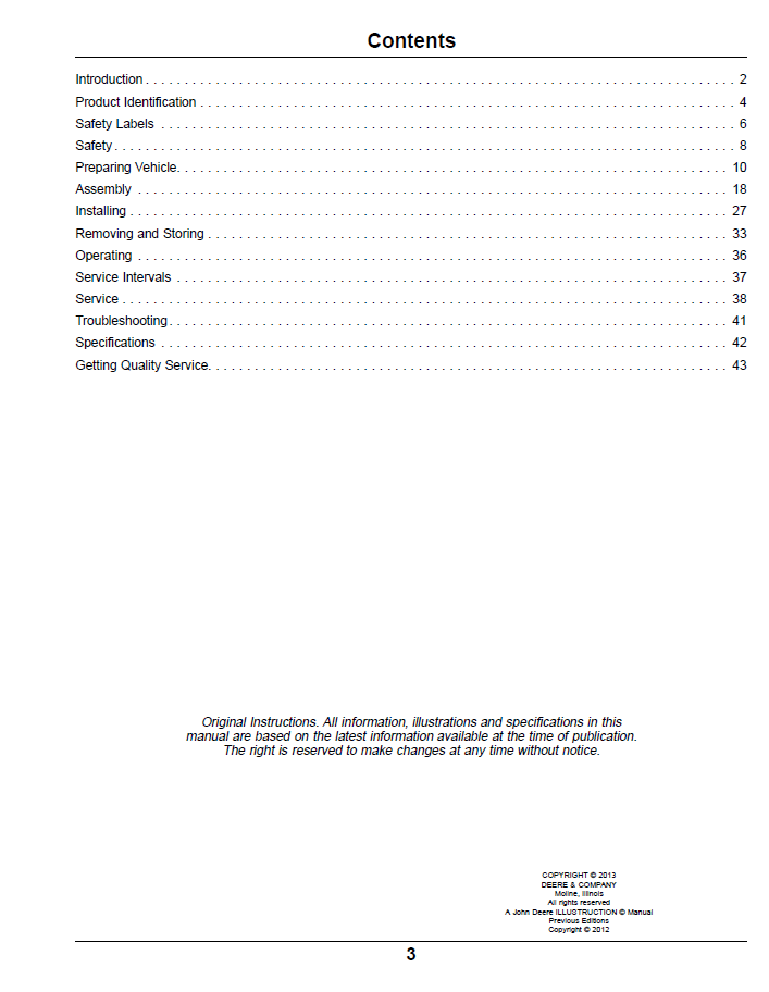John Deere OMTCU33004 Material Collection System User Guide Manual