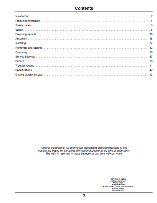 John Deere OMTCU33004 Material Collection System User Guide Manual