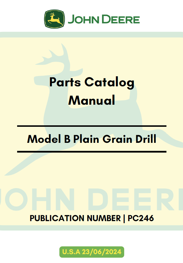 John Deere PC246 B Plain Grain Drill Parts Catalogue Manual PDF