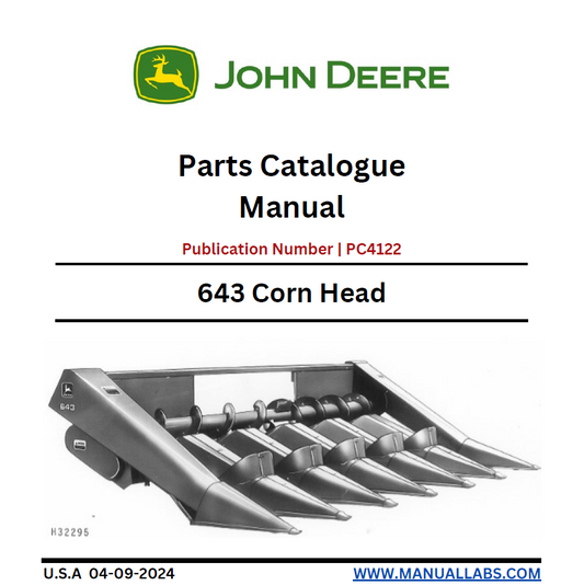 John Deere PC4122 643 Corn Head Parts Catalogue Manual PDF