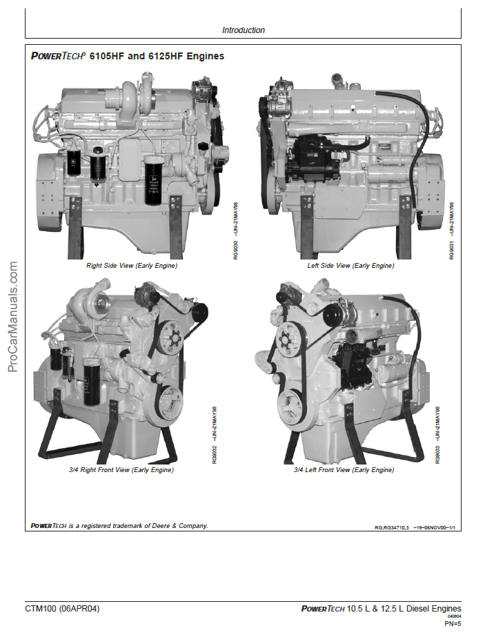 John Deere PowerTech 10.5L 12.5L CTM100 Repair Manual