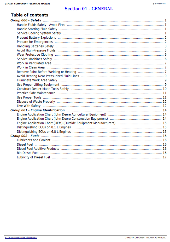 John Deere PowerTech CTM134 6068 & 6081 Engine Bosch Inline Pump Manual