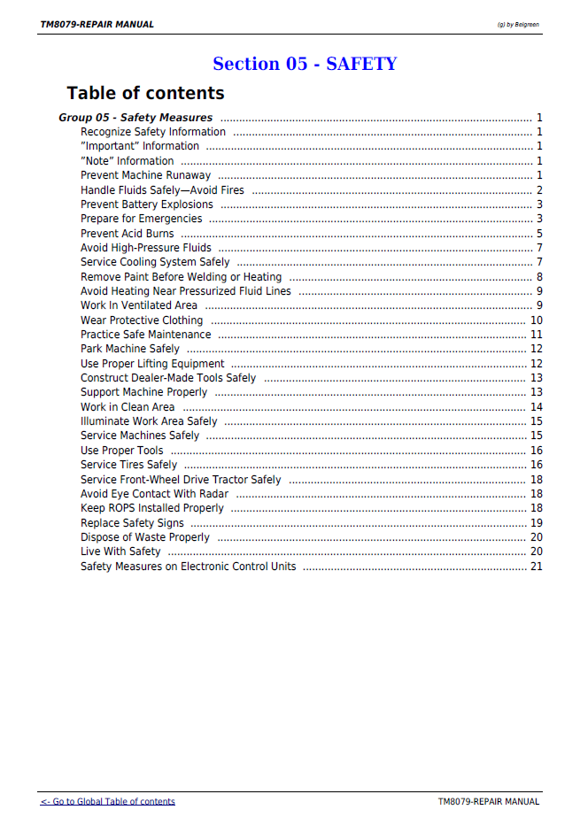 John Deere Premium Tractor 6230–6430 Complete Repair Manual Download