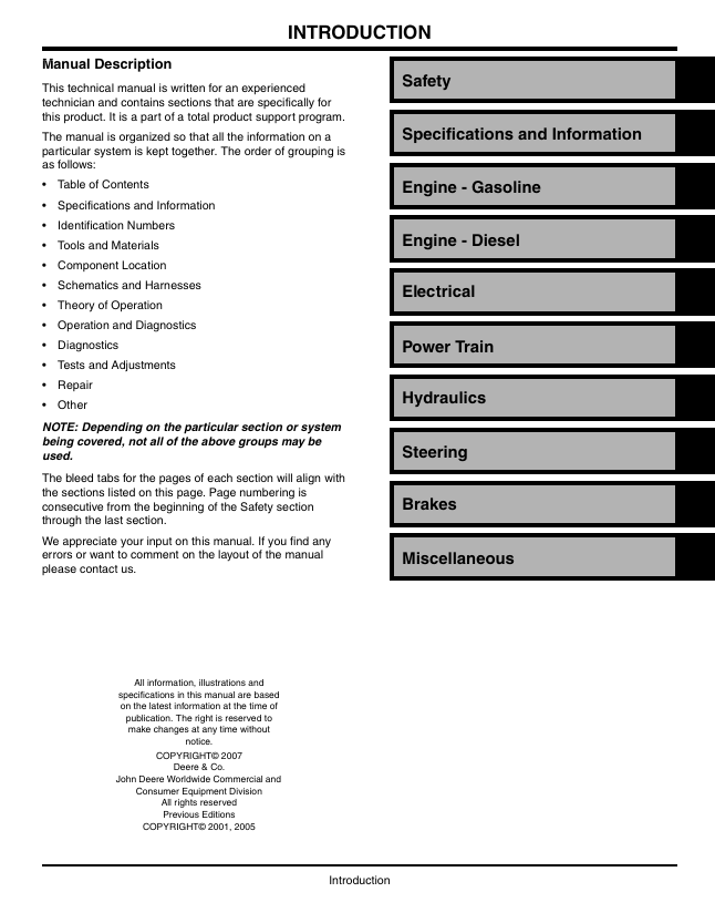 John Deere ProGator 2020 2030 Service & Repair Manual TM1759