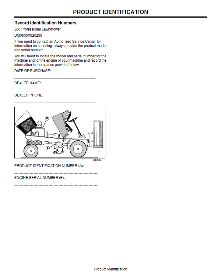 John Deere Professional Lawnmower 500 Operation Guide Manual PDF Download