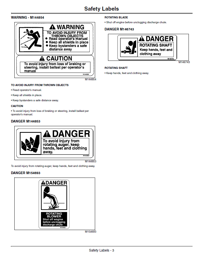John Deere Quick-Hitch 47-Inch Snowblower Owner Operator Manual Download