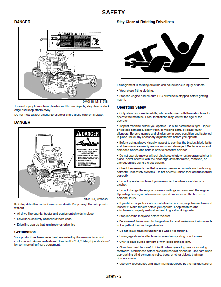 John Deere Rear Discharge Mower Deck 72 Inch Operation & Maintenance Guide