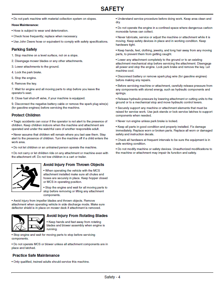 John Deere Rear Hopper and Blower Attachment Manual - OMTCU29193