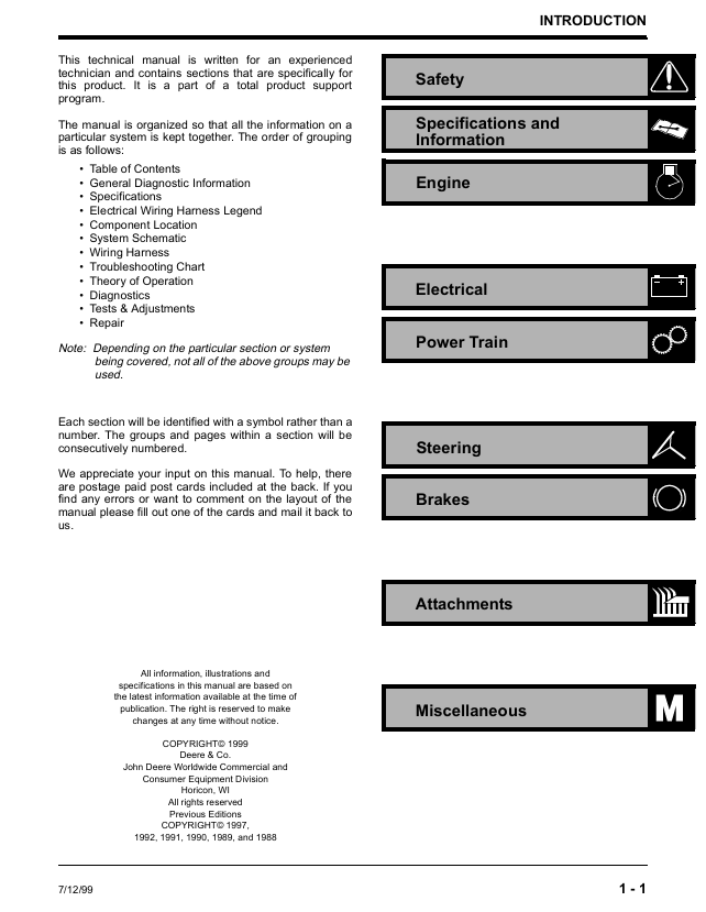 John Deere Riding Mower Service Repair Manual TM1491 GX Series