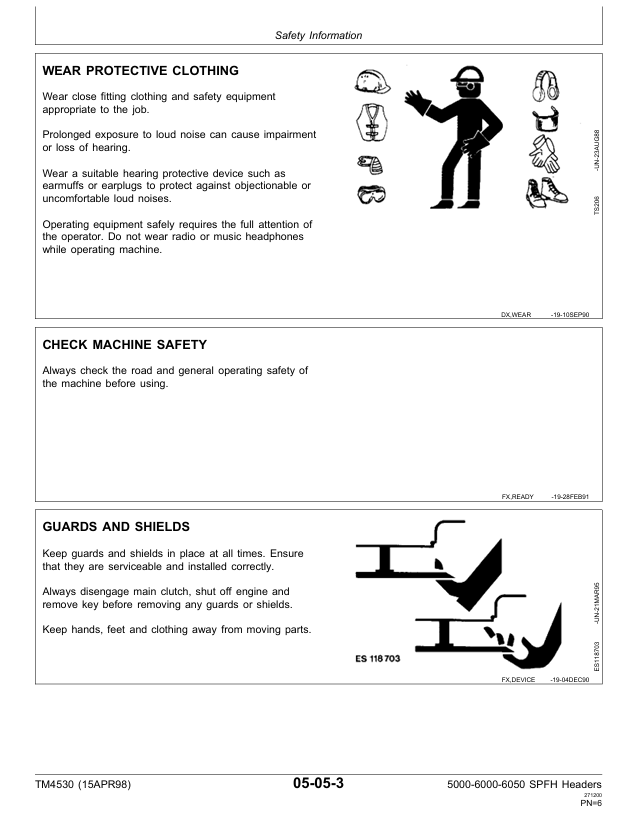 John Deere Row-Crop Header & Windrow Pickup Technical Guide TM4530